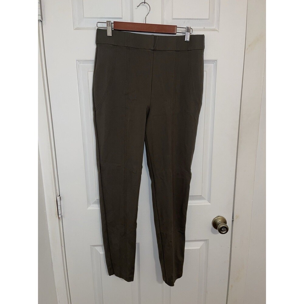 Jones New YorK Womens Narrow Leg Mid Rise Ponte Pants Olive Green XL